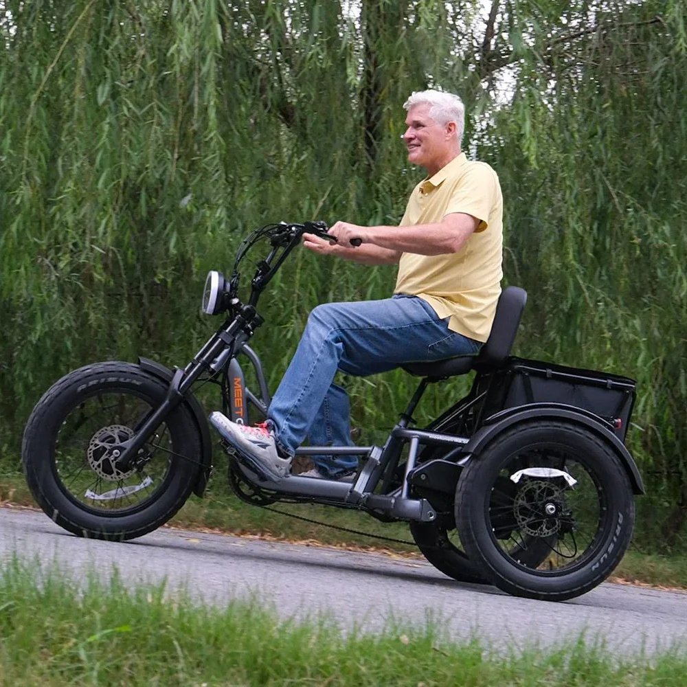 Tricycle Adulte Pliable 24 Pouces - 7 Vitesses - Avec Panier Et Lampe - Neuf (Montage Requis)