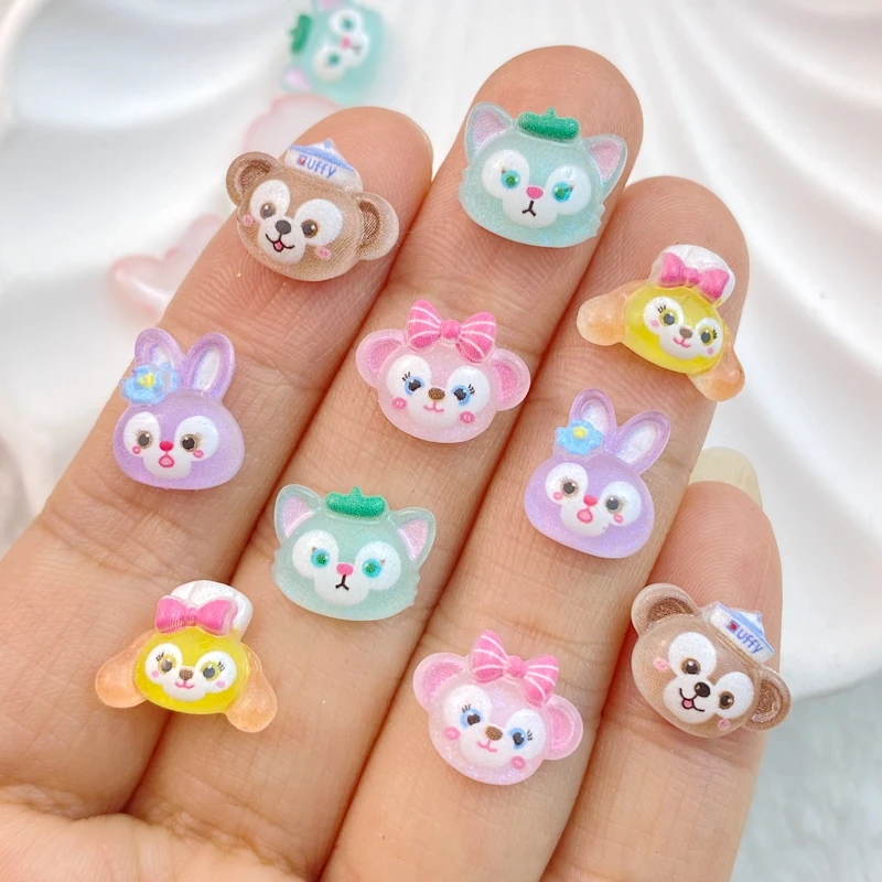Mixed Nail Art Resin Cartoon Monkeys Cats Rabbits Designer Charms Rhinestones DIY Craft For Nail 3D Decorations 50Pcs resin nail art crafts cartoon animals nail art accessories cartoon animal nail art crafts resin embellishments