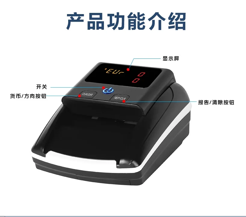 Money Counter Counterfeit Bill Detector Automatic Money Detection By UV MG IR Im