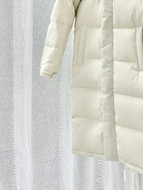 Down jacket long section stand-up collar Slim version adjustable hem design warm and comfortable 2023 winter new 1021