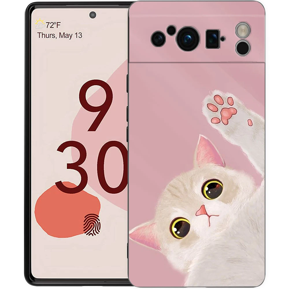 Cute Cartoon Kitten Black Soft Shockproof Silicone Phone Case