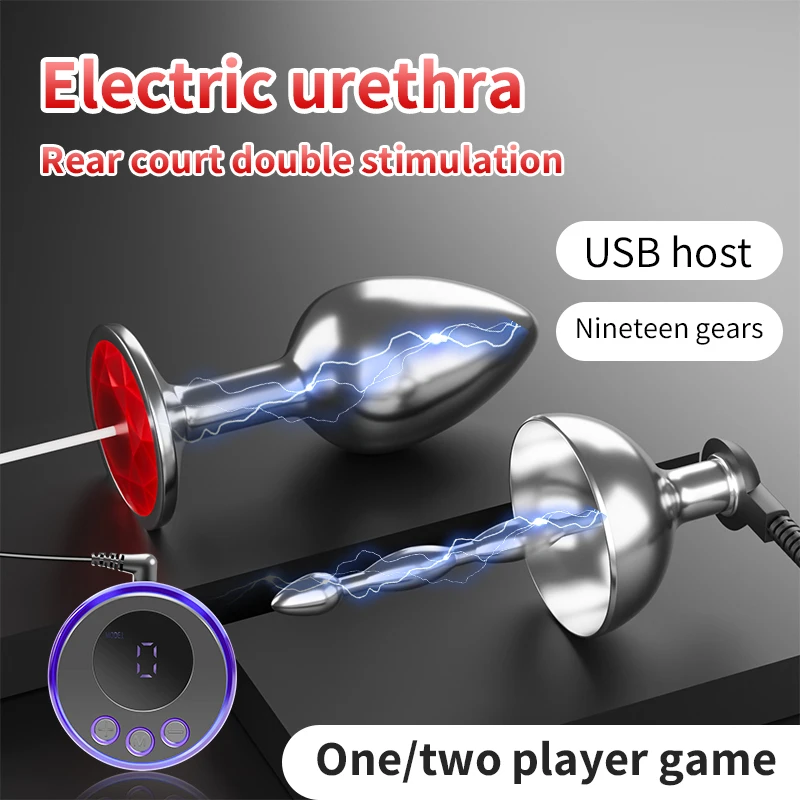 Penis Plug Urethral Catheter Horse Eye Electric Stimulate Massage Stick Waves Sounds Dilator Tool Kit Male Masturbator Sex Toys