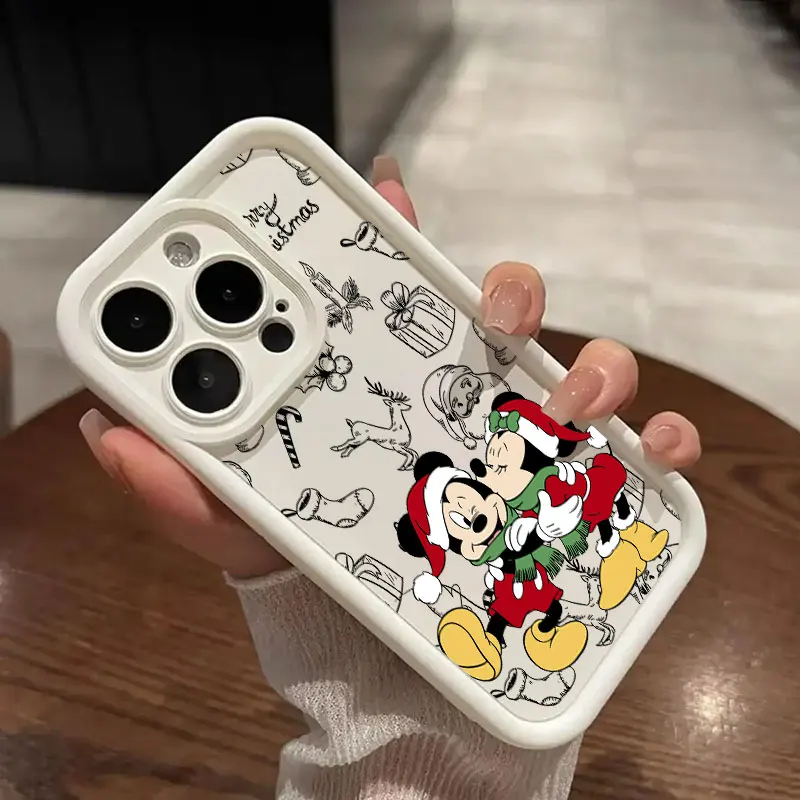 thumbnail image 1 of Funda de teléfono para iPhone 16, 15, 14, 13, 12 Mini, 11 Pro Max, 16 Plus, X, 15Pro, Mickey, Minnie Mouse, Navidad, cubierta a prueba de golpes, 1 of 5