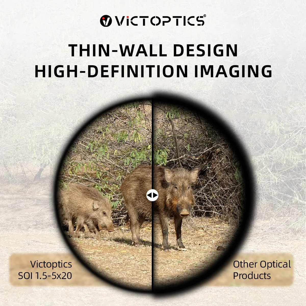 VictOptics SOI 1.5-5x20 SFP LPVO Riflescope 1 inch Lightweight compact FMC Lens 5 R & G Illuminated For Hunting CQB Airsoft