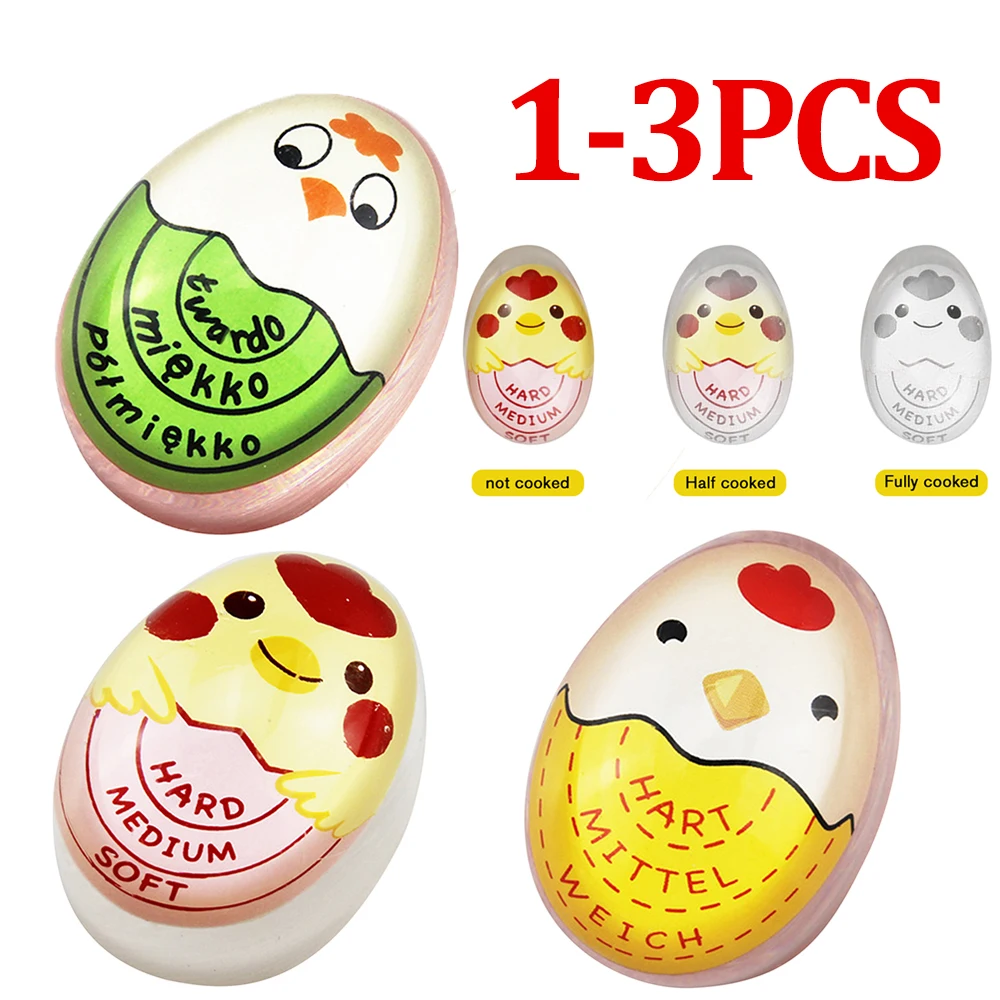 Egg Timer 1-3pc Color Changing Yummy Boiled Eggs Cooking Kitchen Alarm Tools Mini Boiling Alarm