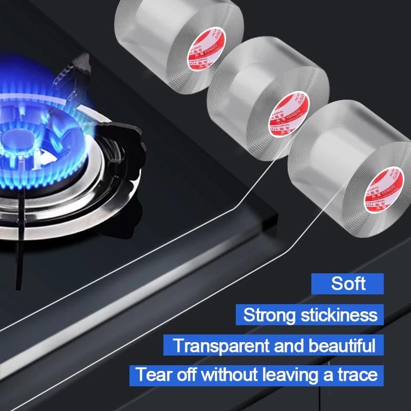 Single Sided Nano Tape 10 Meters Strong Adhesive Pure Transparent Product Assembly Car Interior Decoration Fixed Wall Mirror 6