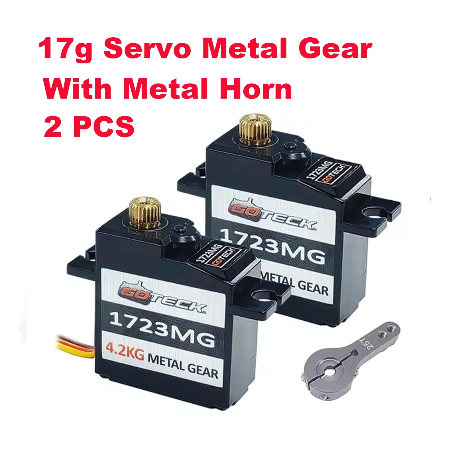 GOTECK 2g/4.3g/5g/9g/17g Digital Servo with Full Metal Gear for RC Car Boat and Fixed-Wing and Airplane or Robot 6