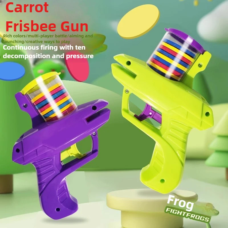 Radish Frisbee Gun Classic Toys Gun Parent Child Indoor Outdoor Safety Shooting Game 4