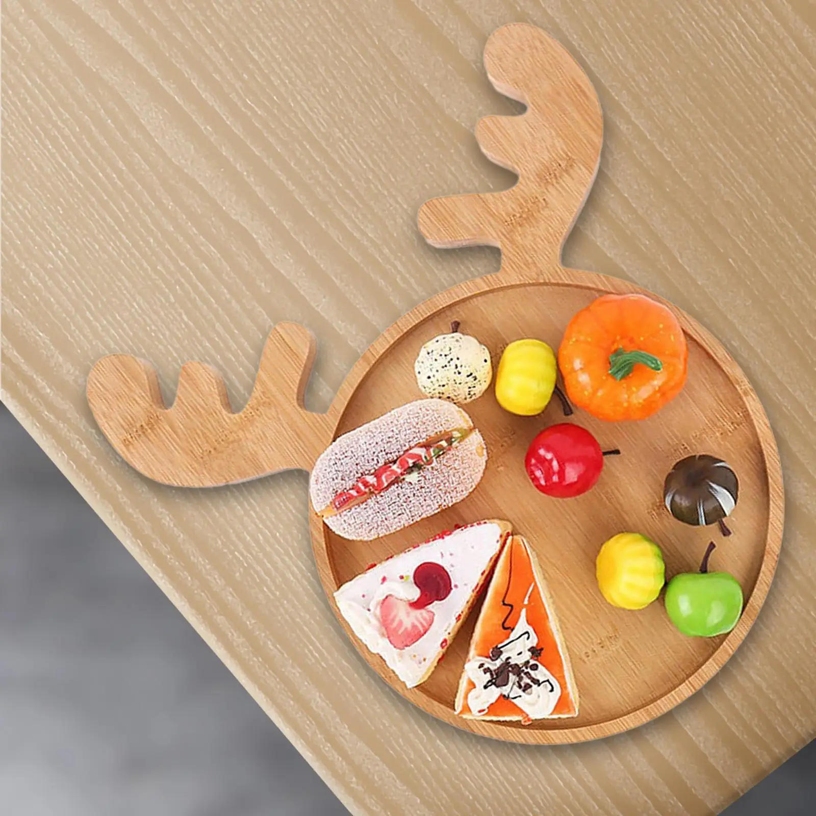 Wood Serving Tray Xmas Decor Festivals for Snack Fruit Appetizer Table