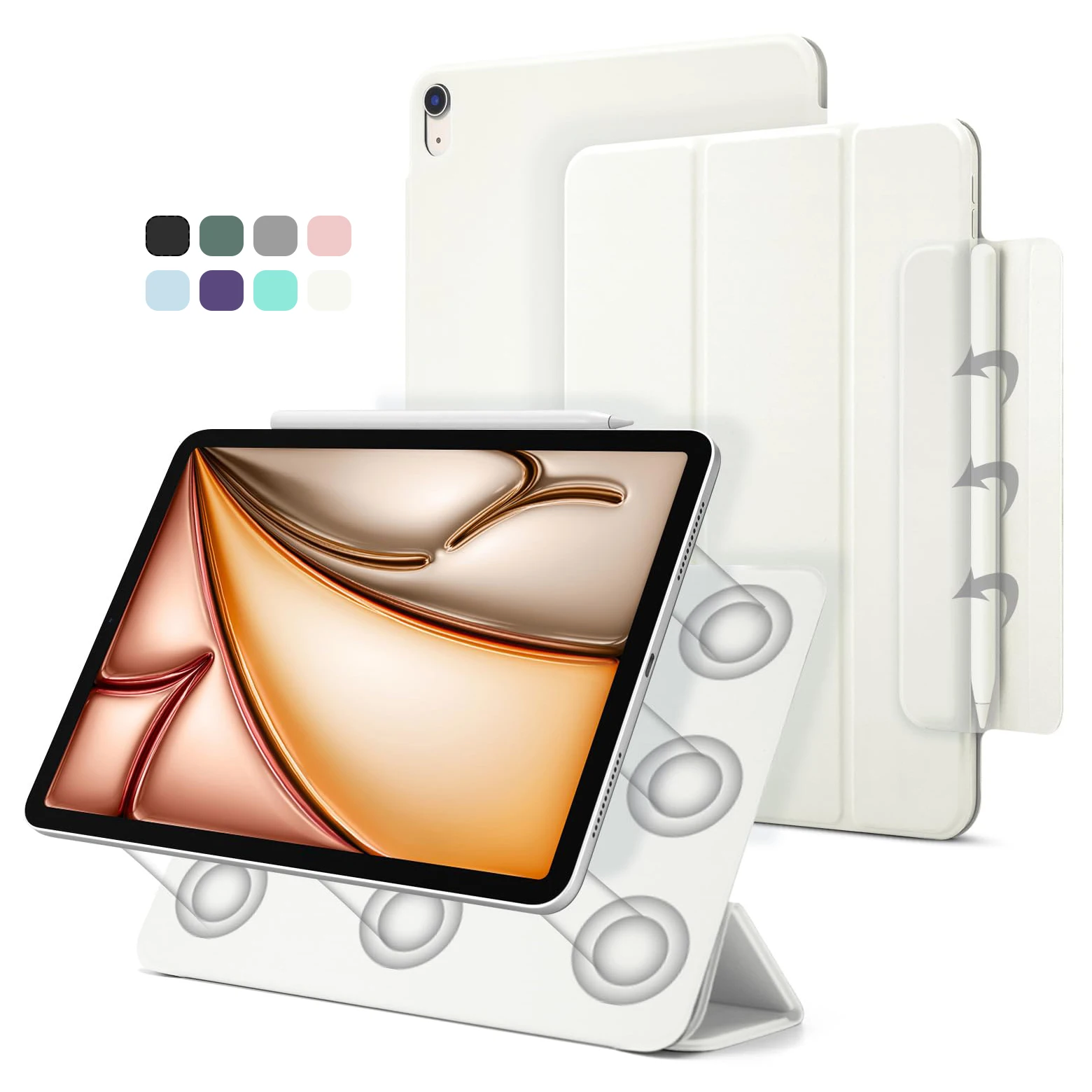 Premium Magnetic Attachment Slim Trifold Stand Case