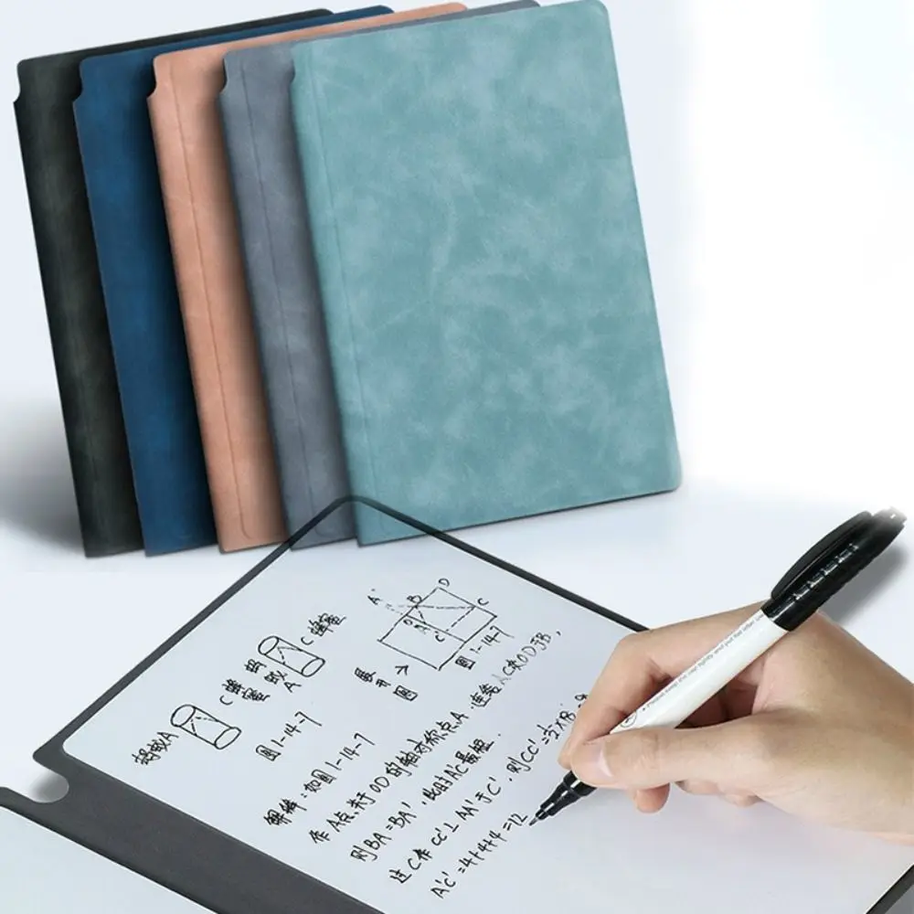 Stylish Reusable Weekly Planner Leather A5 With Whiteboard Pen Erasing Cloth Writing Board Memo Pad Whiteboard Notebook