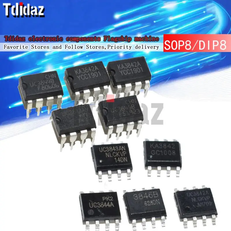 10pcs Uc3845 Sop8 Uc3845b Sop-8 Uc3845a 3845b 3845a St3845b Uc3842 ...