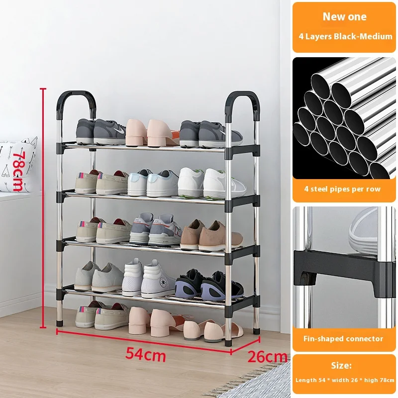 Multi-Function Storage Shoe Cabinet 4-8 Layer Simple Shoe Rack Multi Layer Dustproof Space Saving Assembly Small Shoe Rack