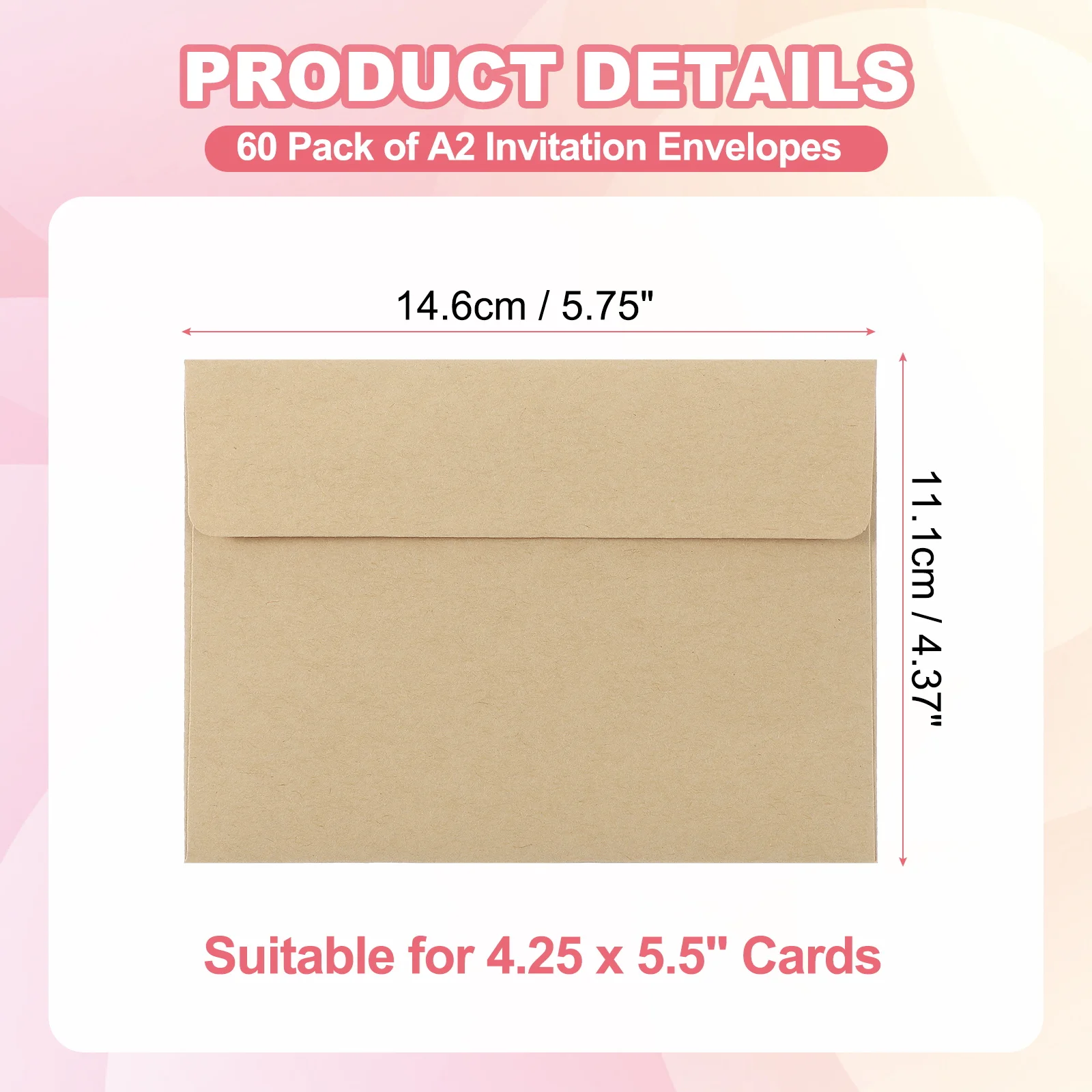 60 قطعة A2 المغلفات الورقية بطاقة بريدية بطاقات المعايدة الزفاف صور هدية مغلف إعلان البريد الذاتي ختم مغلفات دعوة