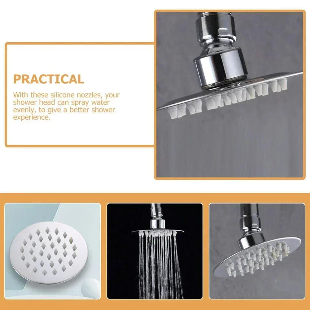50pcs Shower Head Silicone Nozzles Replacement Parts Spray Silicone Universal Water Outlet Hole Sprayer Bathroom Accessories 2