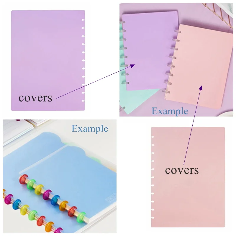 Junior/Letter/A5/A4 PP Notebook Covers notebook accessories plastic book cover with Mushroom Holes for DIY Daily Planner Schedule Loose Leaf Paper Cover A1909-043