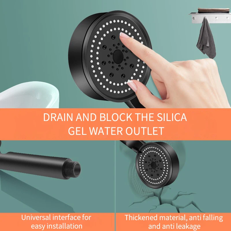 shower head Shower Head Water Saving 5 Mode Adjustable High Pressure Shower Head Massage Eco Bathroom Accessories