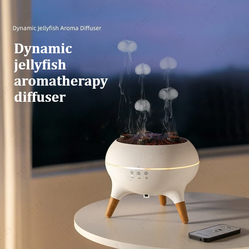 Diffuseur de parfum Dynamic Rainbow Jellyfish 250 ml, humidificateur à atomisation ultrasonique poreuse_voghion.com