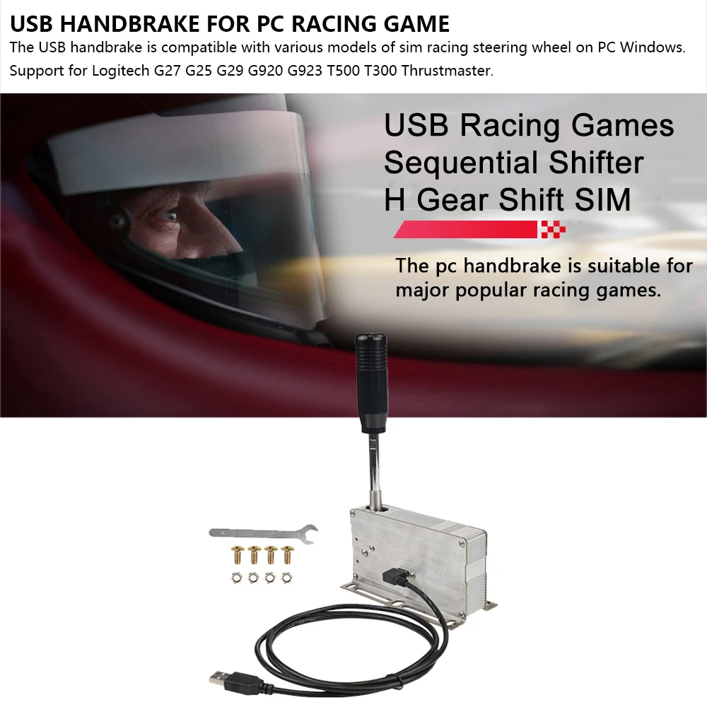 PC USB 레이싱 게임 순차 시프터 H 기어 시프트 SIM, 로지텍 G25 G27 G29 G920 G923 트러스트마스터 T300RS/GT T500, ETS2 용