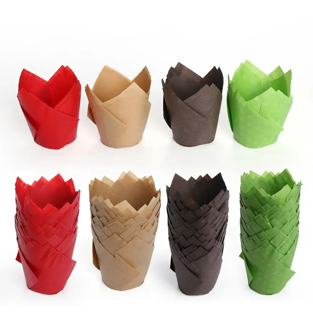 

50Pcs Paper Cake CupDecoration Tools Cupcake Tulip Flower Chocolate Cupcake Wrapper Baking Muffin Paper Liner Holder Disposable