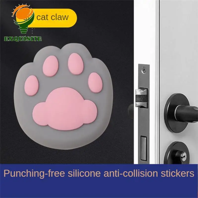 Silicone Anti-collision Pad Cat Claws Three-d Three-dimensional Anti-collision Door Hardware And Locks Cute Cat Paw Crash Pad