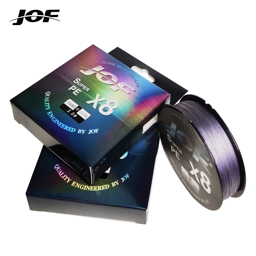 JOF สาย PE X8 Strand สายถัก Braided 150m 300m 20-100LB Super ความตึงเครียดสวมใส่ความต้านทาน Smooth Multifilament สายตกปลา 1