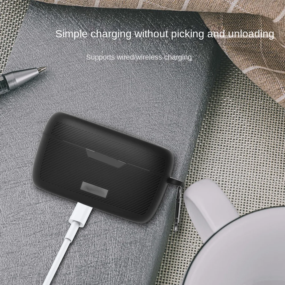 Silicone Earphone Case Dustproof with Buckle Earphone Storage Case Shockproof Storage Shell for Bowie MA10 Home/Travel