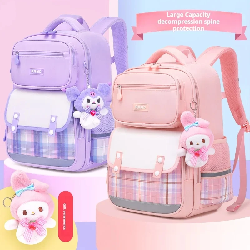Schoolbag New Primary School Bag Boys Girls Ultra-lightweight Backpacks Children's Load Reduction Backpack Cartoon Oxford Cloth