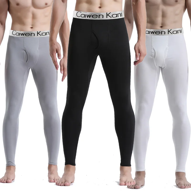 Men Long Johns Thermal Skin-Friendly Underwear Winter Warm Long Pants Male Elastic Large Size Leggings Plush ComfortableTights