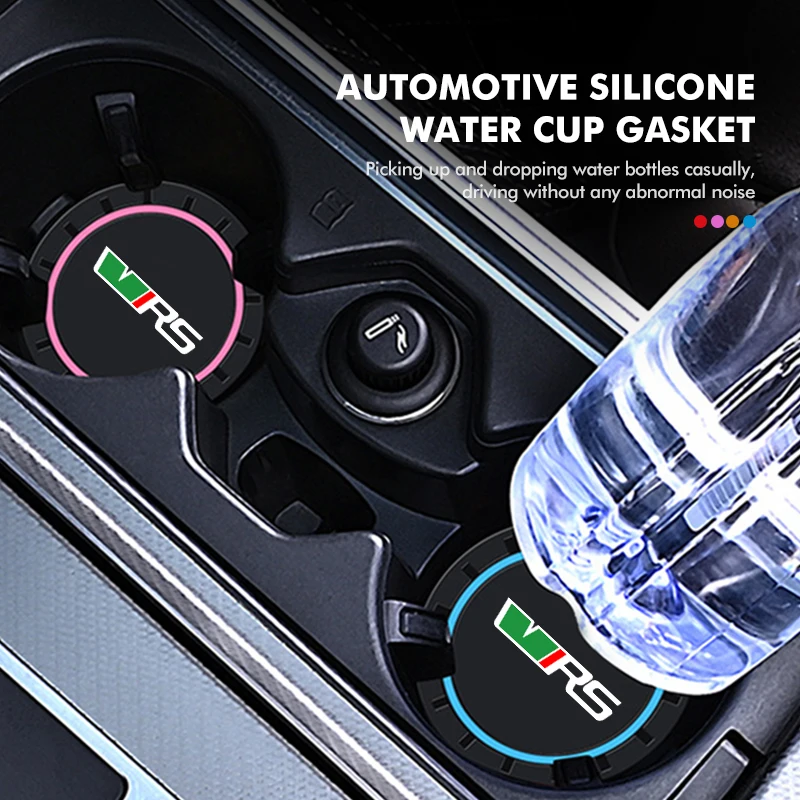 Universal Car Coaster Water Cup Slot Non-Slip Pad Bottle Mat For Skoda VRS Octavia 2 3 Kamiq MK3 Kodiaq Karoq Superb Fabia cup holder coasters car coaster pads