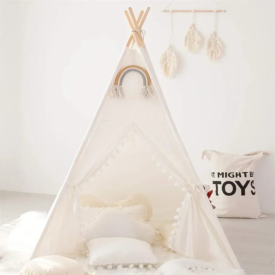 1.6M Kids Tents Play House Wigwam for Children Portable Child Tipi Tents Teepee Toddler Girl and Boy Ball Pit Castle Play Room 4