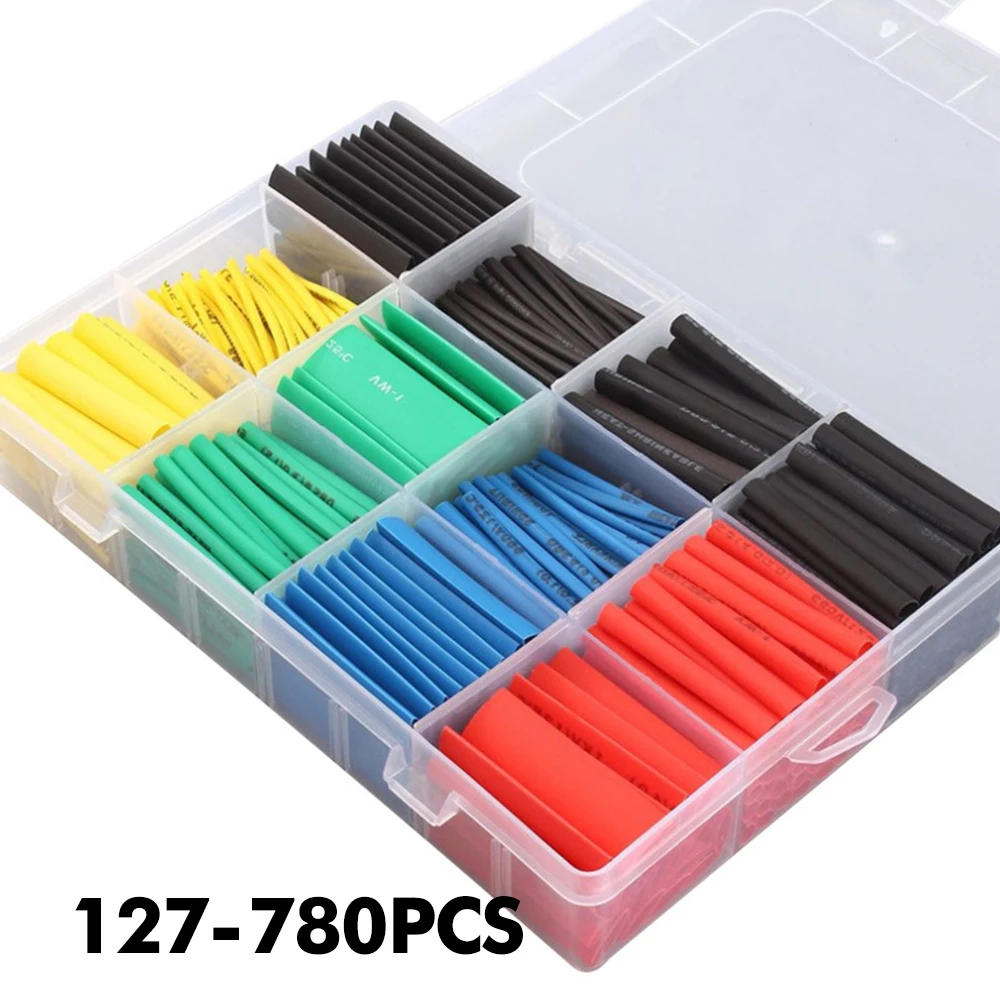 Electrical Connection Wire Cable Insulation Sleeving 127-780pcs Heat Shrink Tube Thermoresistant Heat-shrink Tubing Wrapping Kit