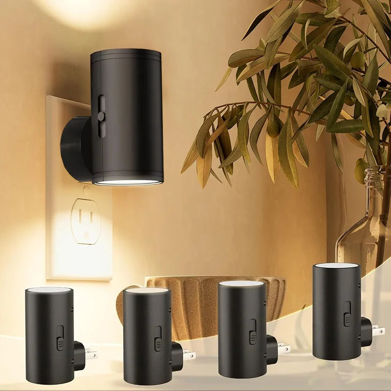 Night Light Plug Into Wall EU US Plug In Night Lamp With Dusk to Dawn LED Light Sensor 3 Colors Dimmable For Bedroom Bedside