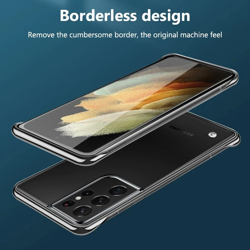 Plating Frameless Hard Clear Protective Phone Case