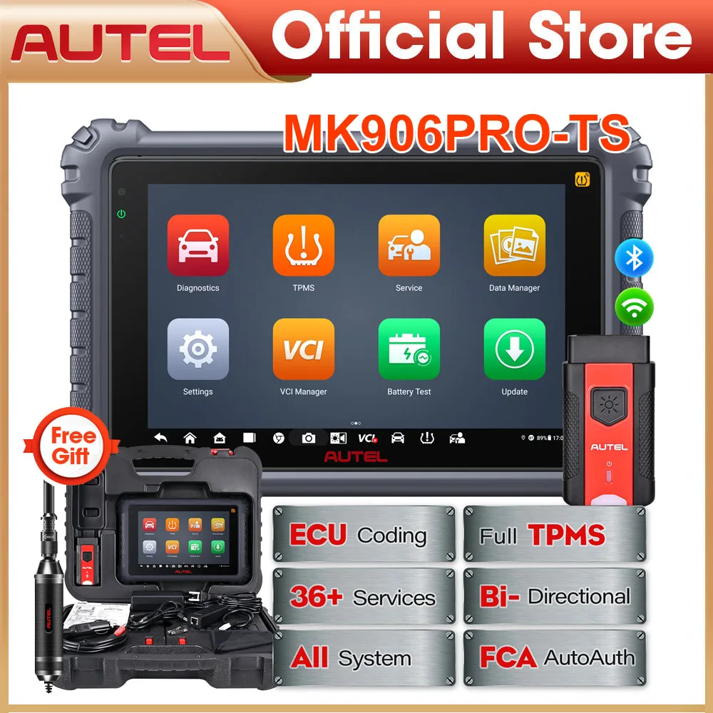 Diagnosi Auto Autel Maxicom Mk906 Pro-Ts Completo Tpms Scanner Diagnostico Automatico Strumento Di Codifica Chiave Aggiornamento Ms906Bt/Ms906Ts