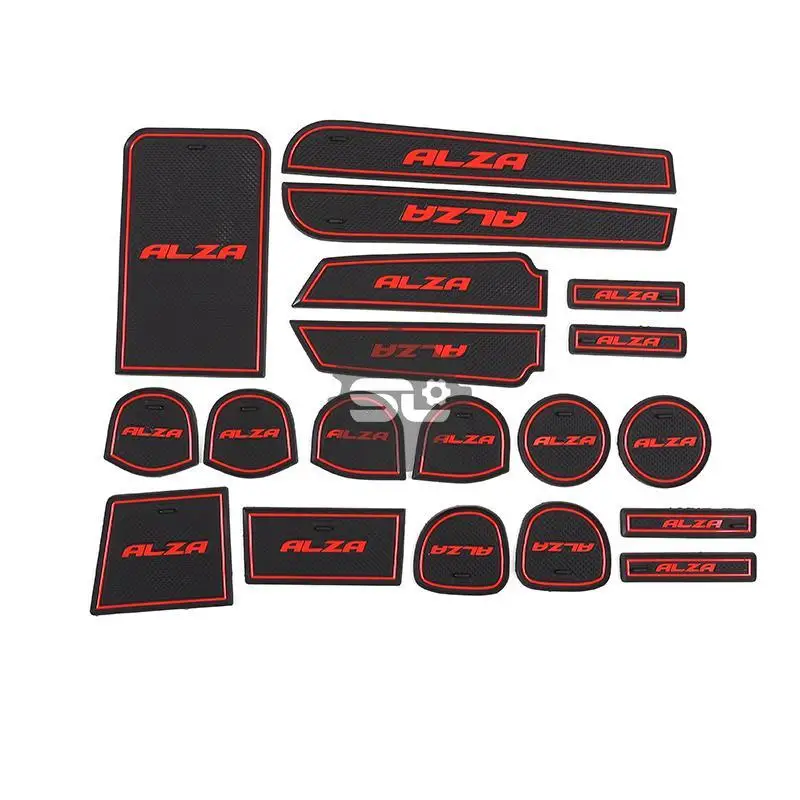 

19 Pcs Anti-Slip Gate Slot Mat Interior Door Pad Cup Holders Non-slip Mats For Perodua ALZA Car Accessories