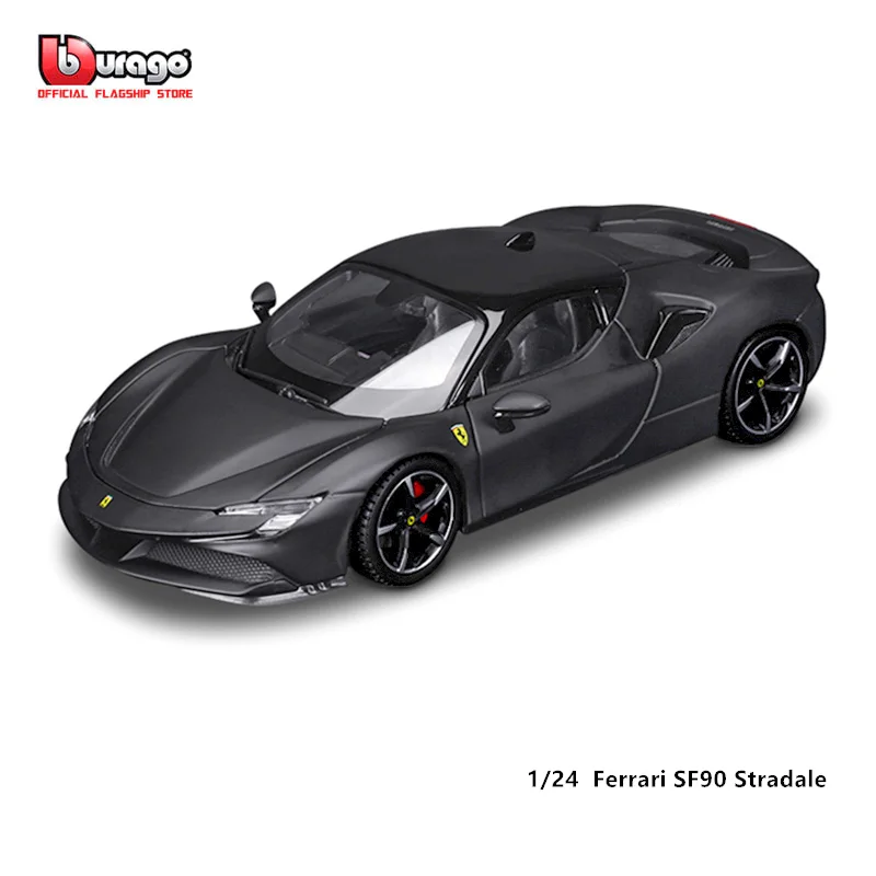 Bburago масштаб 1:24 черные новые модели автомобилей Ferrari SF90 STRADALE из сплава роскошные