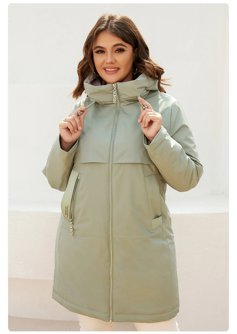 GASMAN New women's coat spring 2022 brand Mid-Length Fashion Women's jacket Contrasting trench pocket hooded casual parkas 8266