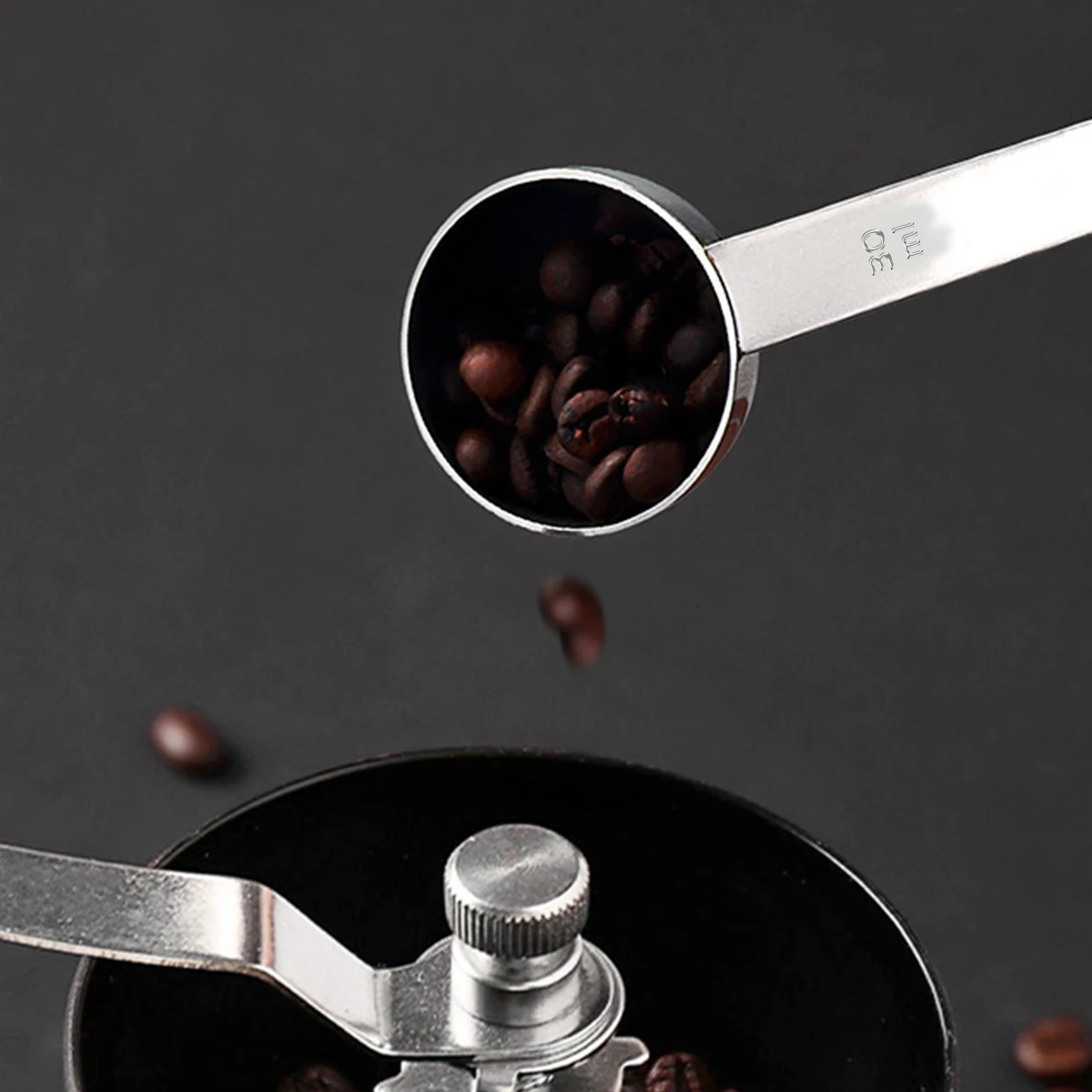 2 in 1 Stainless Steel Measuring Spoon Double Head Measure Scoop Kitchen Multifunctional Coffee Scoop With Seal Clip kitchen measuring spoons measuring spoon set