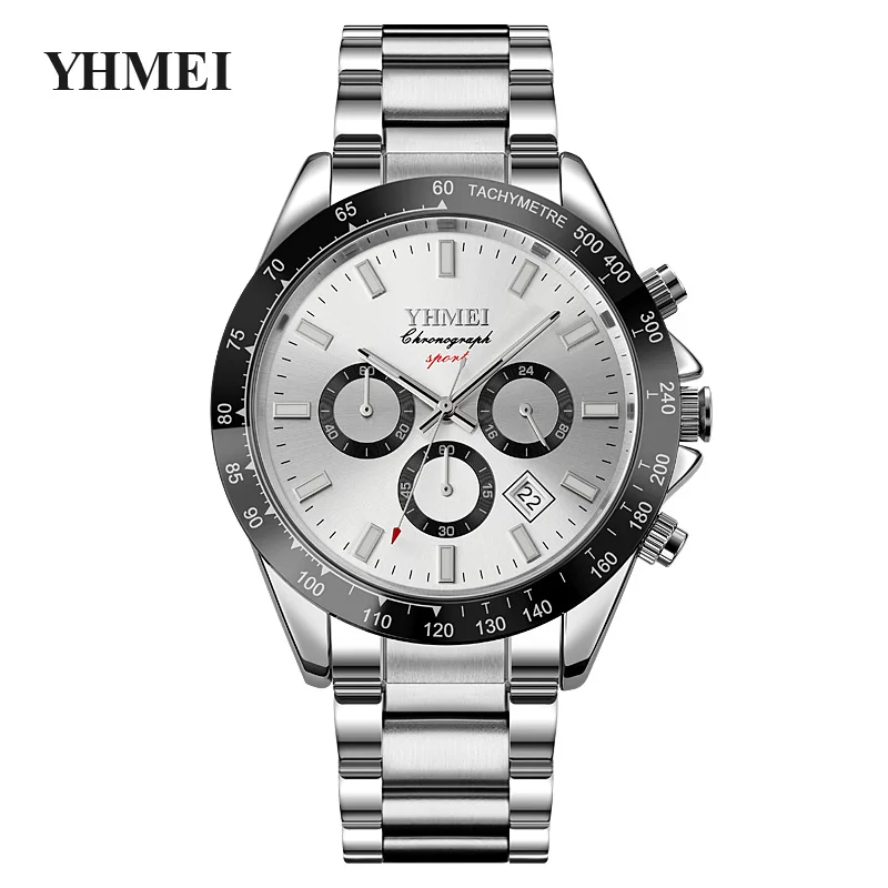 2022 Men's Watch Blue Dial Stainless Steel Band Date Mens Business Male Watches Waterproof Luxuries Men Wrist Watches for Men 