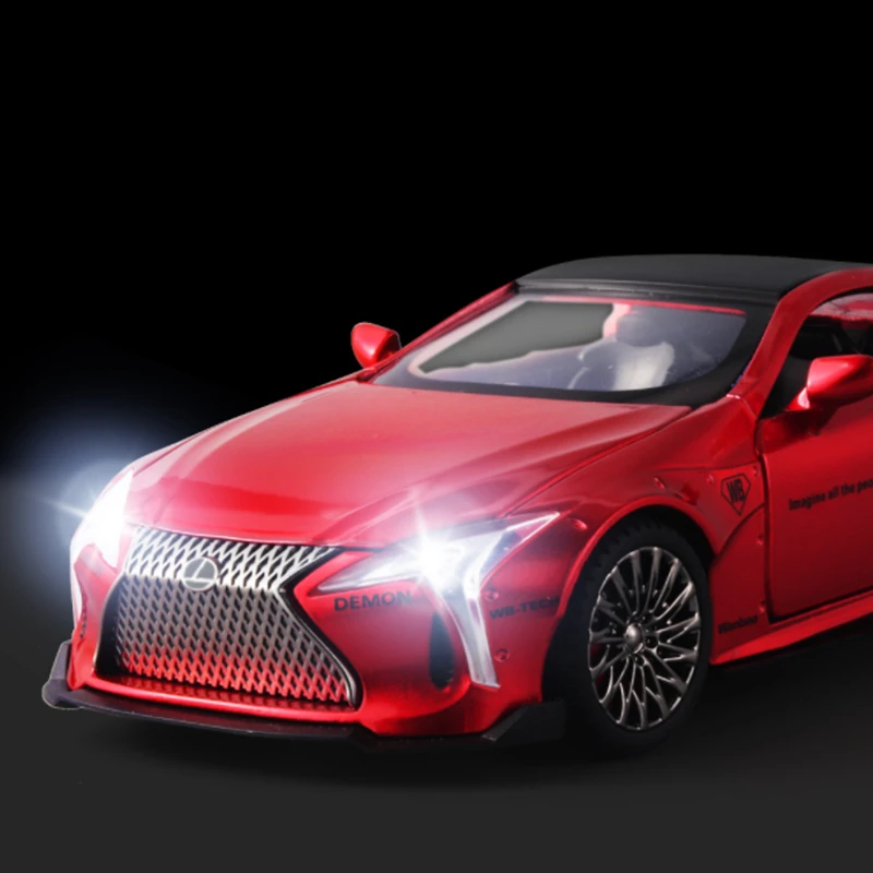 1:32 LC500 Alloy Sports Car Model Diecast Metal Toy Racing Vehicle Car Model Simulation Sound and Light Collection Gift 2