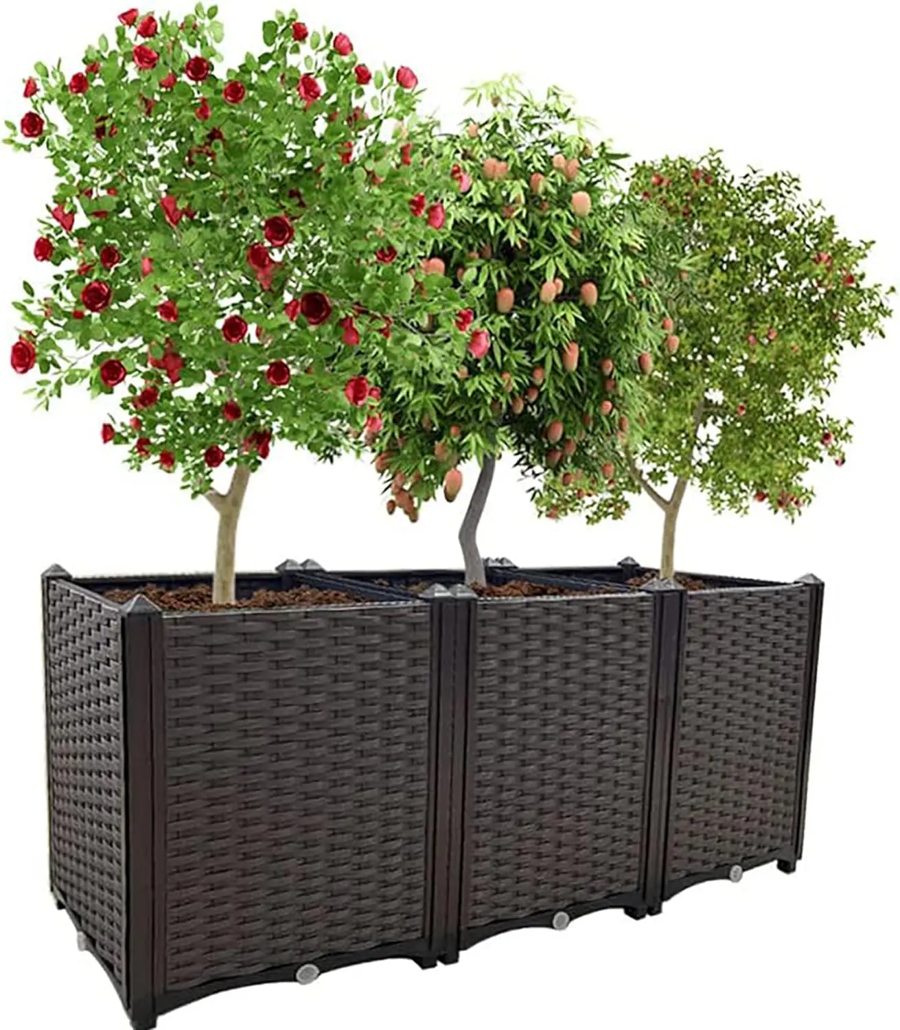 Large Planters for Outdoor Plants Raised Garden Bed Elevated Rectangular Garden Box Kits 4