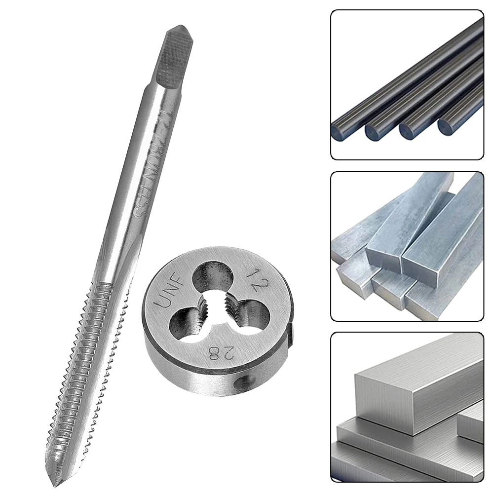 

12-28 UNF Tap Die Kit High Speed Steel Right Hand 68mm Length 20mm*7mm Mold Outer High Quality Durable Handle Tool Accessories