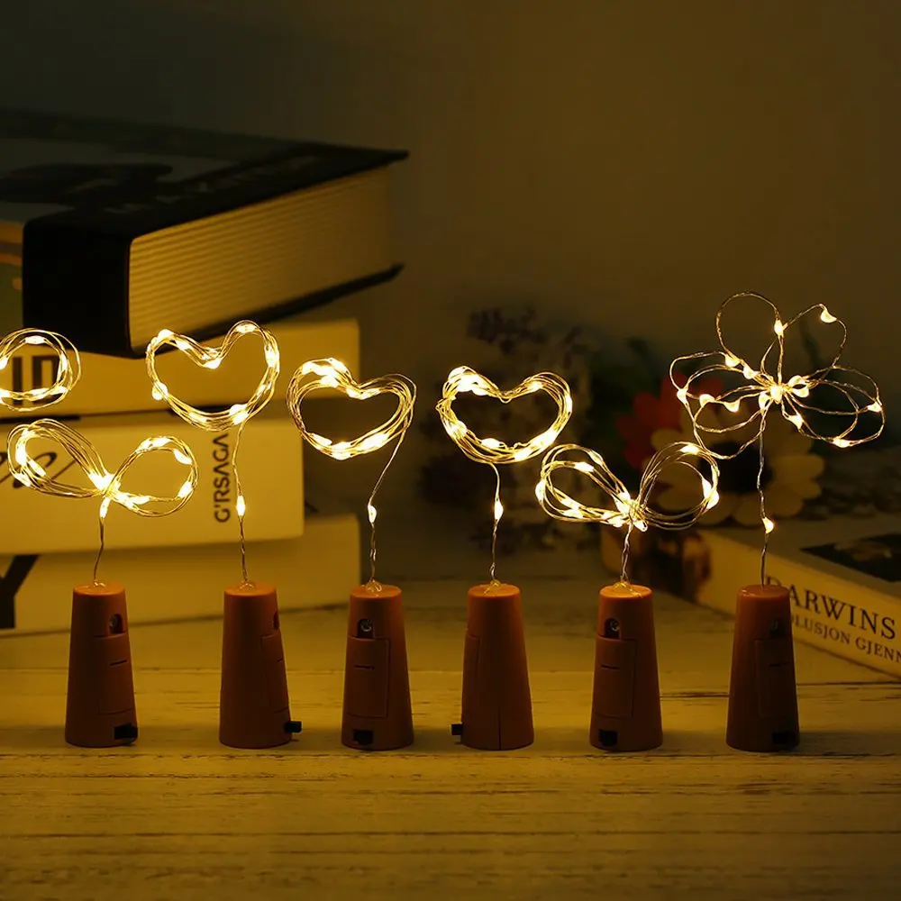 

Figurines LED Cork Shaped Bottle Stopper Light Glass Wine LED Copper Wire String Lights for Christmas Lights Party Wedding