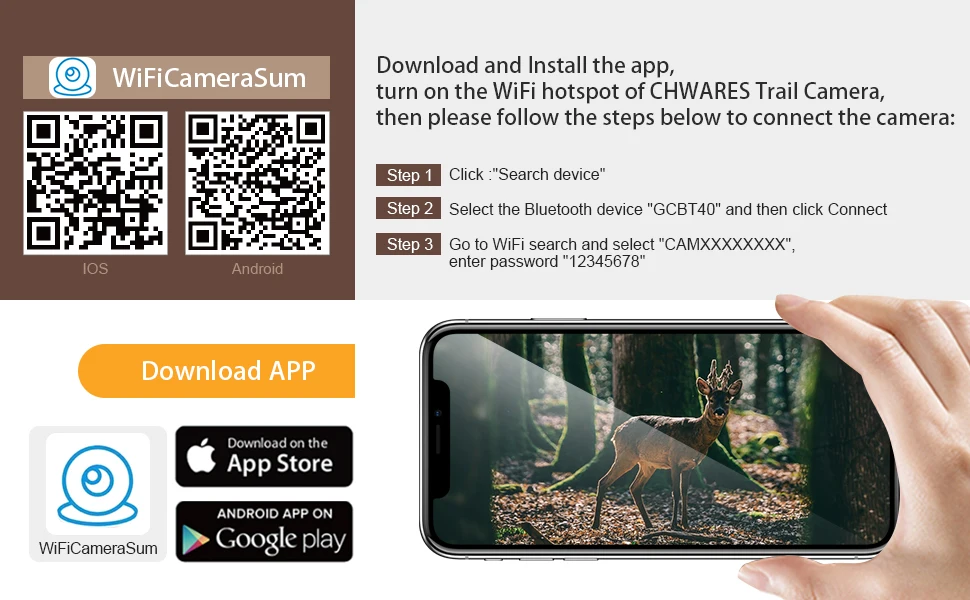 Prednji pogled na trail kameru montiranu na otvorenom