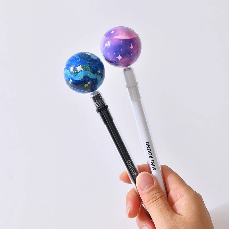 1PCS Decompression Creative Rotating Planet Pen Spinning Decompression Pen Stress Relieve Rotating Gel Pens Student Stationary