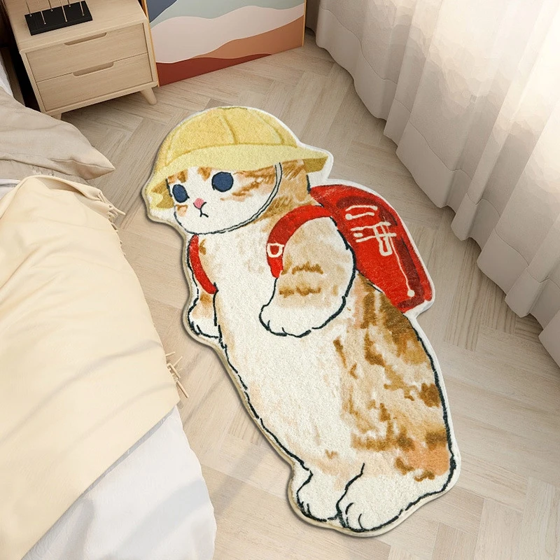 Creative Cat Rug Nordic Cartoon Carpet Bedroom Non Slip Bedside