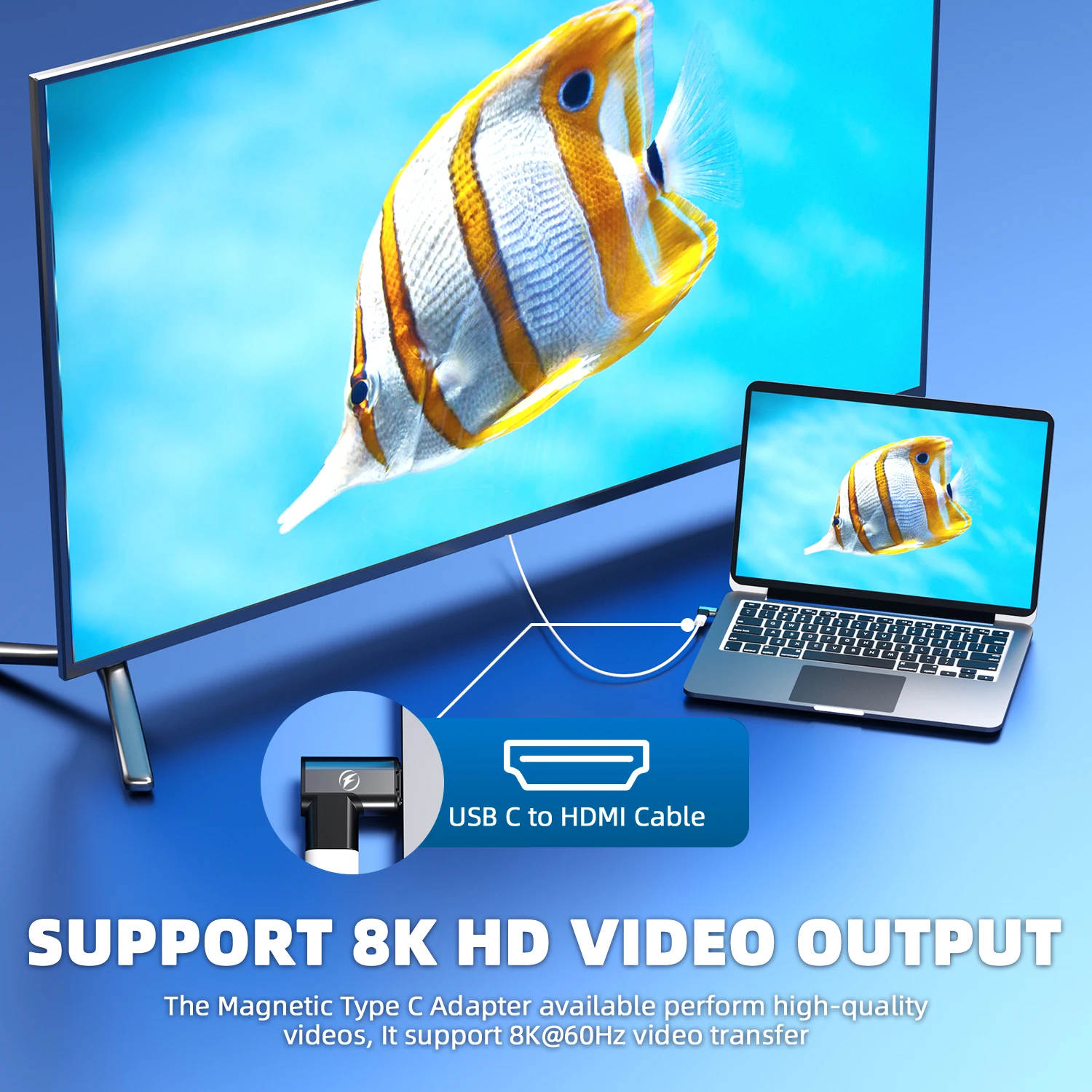 Fonken-Usb c형 마그네틱 케이블 커넥터, 8K @ 60Hz 140W 40Gbps USB c형 고속 충전 데이터 전송 OTG 어댑터 USB4.0