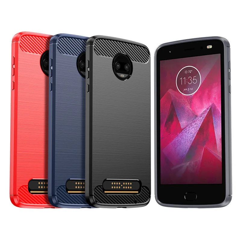 Safety Soft TPU Case for Motorola Moto Z2 Z3 Z4 Force Play Protective Brushed Carbon Fiber Shockproof Soft Case For Moto Z2Play phone case,phone protector cover,leather phone case