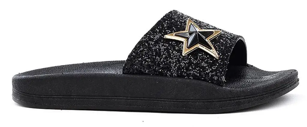 Papuçcity Staninless Black Casual Women 'S Slippers | Обувь